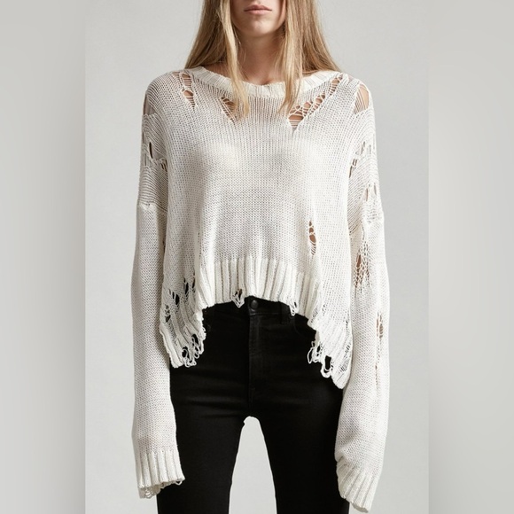 R13 Shredded Side Slit Sweater - Picture 1 of 10